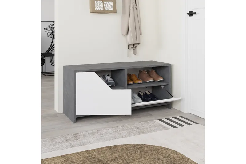 Nexus Skoskap 105 cm - Grå/Hvit - Oppbevaring - Skap - Oppbevaringsskap