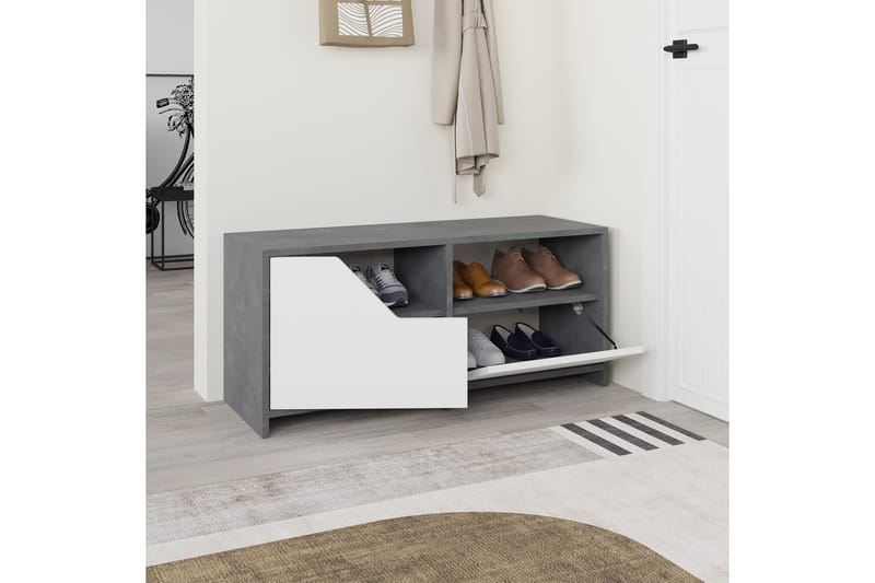 Nexus Skoskap 105 cm - Grå/Hvit - Oppbevaring - Skap - Oppbevaringsskap