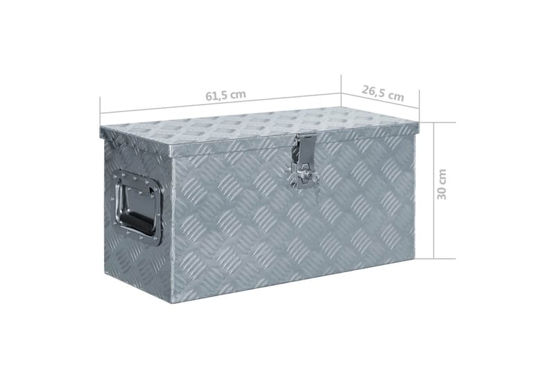 Aluminiumsboks 61,5x26,5x30 cm sølv - Blå|Grå - Deponeringsskap - Oppbevaringsskap