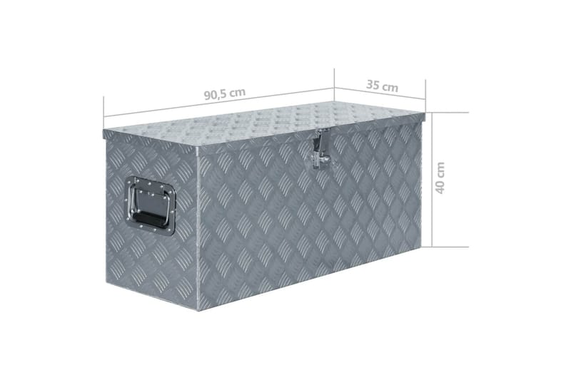 Aluminiumsboks 90,5x35x40 cm sølv - Deponeringsskap - Oppbevaringsskap