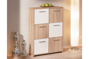 Aragon Skap 77 cm Høy - Hvit/Lys Eik - Oppbevaring - Skap - Oppbevaringsskap