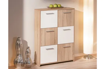 Aragon Skap 77 cm Høy - Hvit/Lys Eik - Oppbevaring - Skap - Oppbevaringsskap