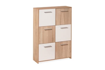 Aragon Skap 77 cm Høy - Hvit/Lys Eik - Oppbevaring - Skap - Oppbevaringsskap