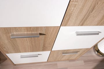 Aragon Skap 77 cm Høy - Hvit/Lys Eik - Oppbevaring - Skap - Oppbevaringsskap