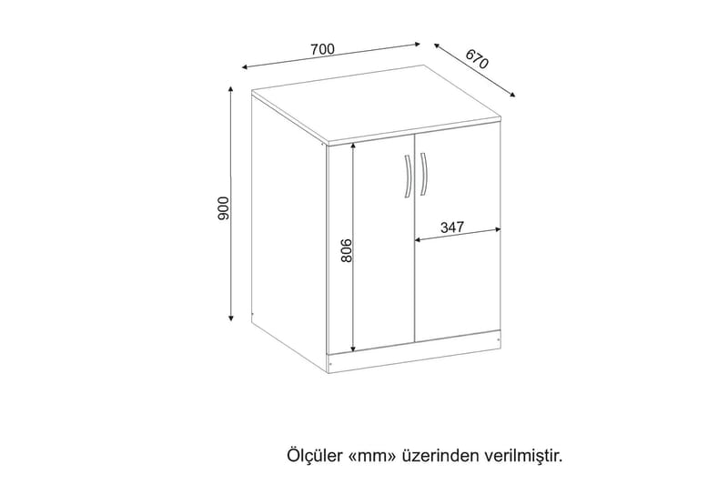 Baderomskap Lanpher 70 cm - Hvit - Oppbevaring - Skap - Oppbevaringsskap