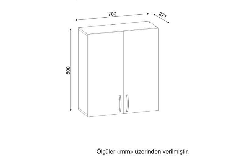 Baderomskap Murviedro 70 cm - Hvit - Oppbevaringsskap