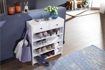 Basnaw Skoskap 60x24 cm - Hvit - Oppbevaring - Skap - Oppbevaringsskap