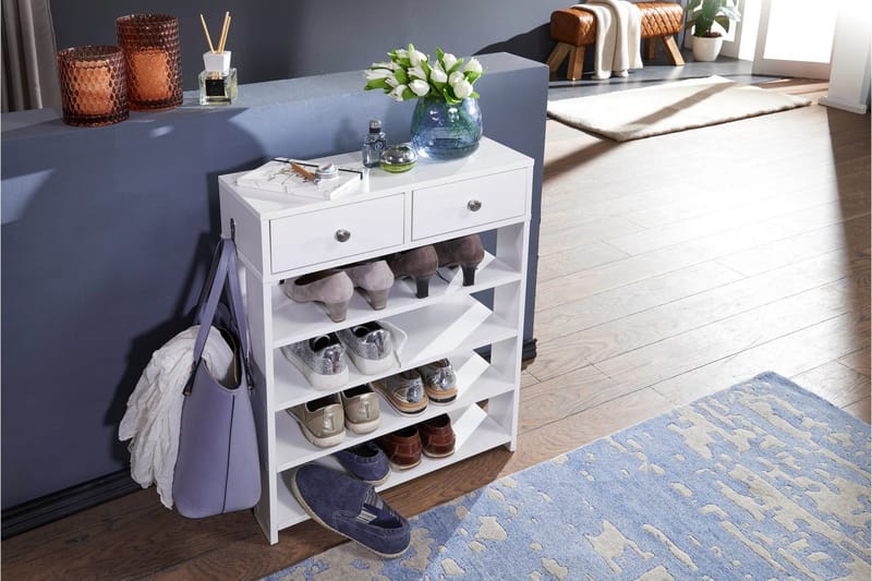 Basnaw Skoskap 60x24 cm - Hvit - Oppbevaring - Skap - Oppbevaringsskap
