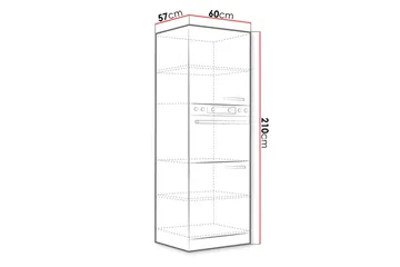 Bianco Kjøkkenskap 60x57x210 cm - Oppbevaring - Skap - Oppbevaringsskap