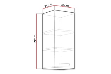 Bianco Veggskap 30x31x71,5 cm - Oppbevaring - Skap - Oppbevaringsskap