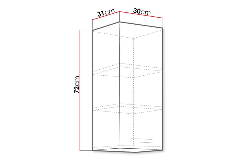 Bianco Veggskap 30x31x71,5 cm - Oppbevaring - Skap - Oppbevaringsskap
