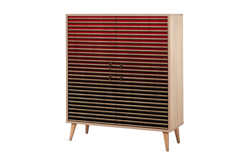 Brokind Oppbevaringsskap 111 cm, Brun/Rød