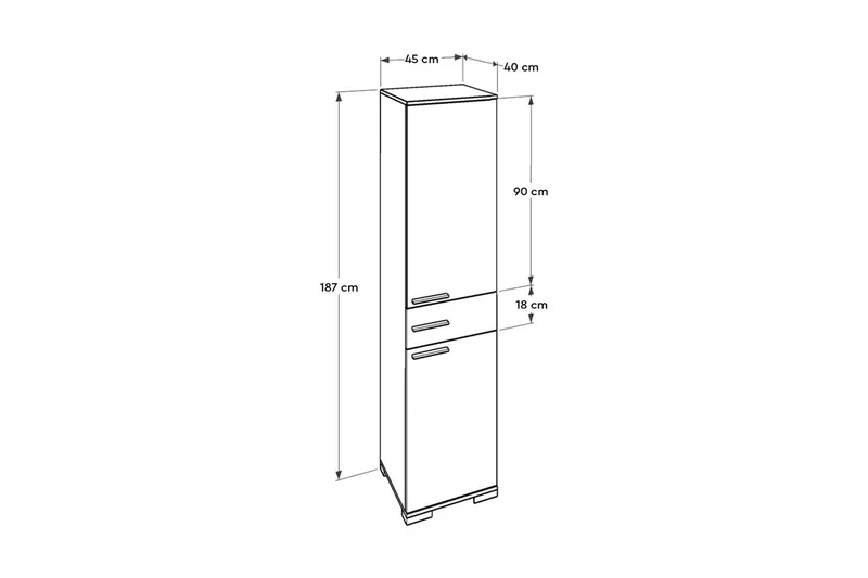 Byrå Vit högglans - Oppbevaring - Skap - Oppbevaringsskap