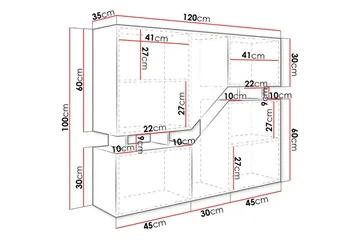 Carbost Highboard NO_BRAND Anthracite - Oppbevaring - Skap - Oppbevaringsskap