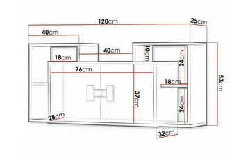Castlebay Highboard Brown - Oppbevaring - Skap - Oppbevaringsskap