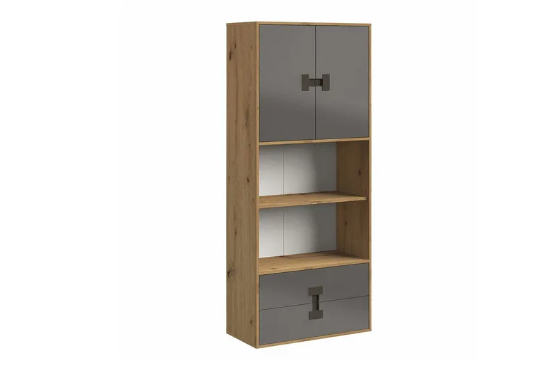 Castlebay Highboard Grey High Gloss