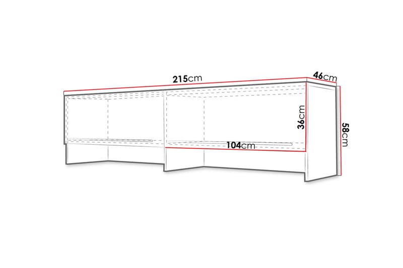 Concept Pro Förvaringsskåp 215x46x58 cm Vit 215x46x58 - Oppbevaring - Skap - Oppbevaringsskap
