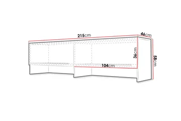 Concept Pro Förvaringsskåp 215x46x58 cm White High gloss 215x46x58 - Oppbevaring - Skap - Oppbevaringsskap