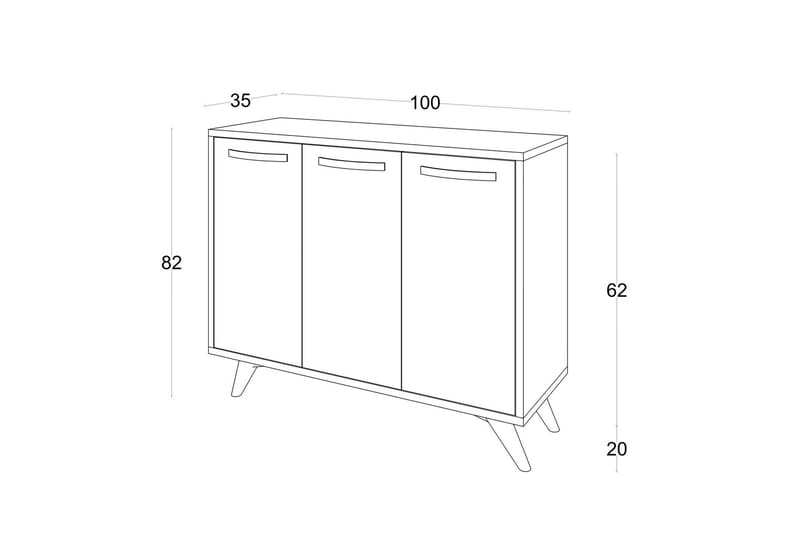 Desgrar Oppbevaringsskap 100x82 cm - Brun - Oppbevaring - Skap - Oppbevaringsskap