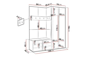 Dunvegan Highboard - Brun - Oppbevaring - Skap - Oppbevaringsskap