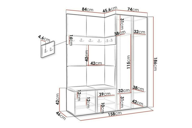 Dunvegan Highboard Graphite - Oppbevaring - Skap - Oppbevaringsskap