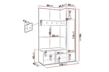Dunvegan Highboard Graphite - Oppbevaring - Skap - Oppbevaringsskap