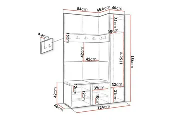 Dunvegan Highboard Graphite - Oppbevaring - Skap - Oppbevaringsskap