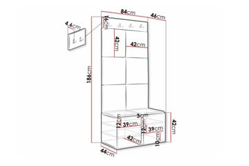 Dunvegan Highboard - Hvid - Oppbevaring - Skap - Oppbevaringsskap