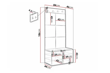 Dunvegan Highboard - Hvid - Oppbevaring - Skap - Oppbevaringsskap