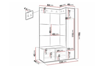 Dunvegan Highboard - Hvid - Oppbevaring - Skap - Oppbevaringsskap