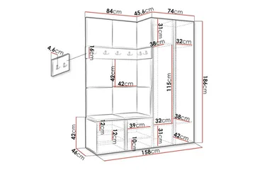 Dunvegan Highboard - Hvid - Oppbevaring - Skap - Oppbevaringsskap