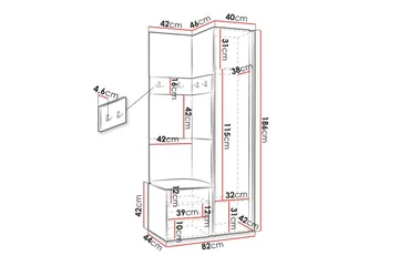 Dunvegan Highboard - Hvid - Oppbevaring - Skap - Oppbevaringsskap