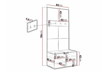 Dunvegan Highboard - Hvid - Oppbevaring - Skap - Oppbevaringsskap