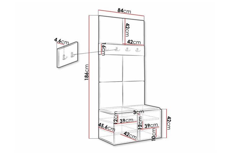 Dunvegan Highboard - Hvid - Oppbevaring - Skap - Oppbevaringsskap