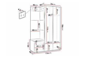 Dunvegan Highboard - Hvid - Oppbevaring - Skap - Oppbevaringsskap