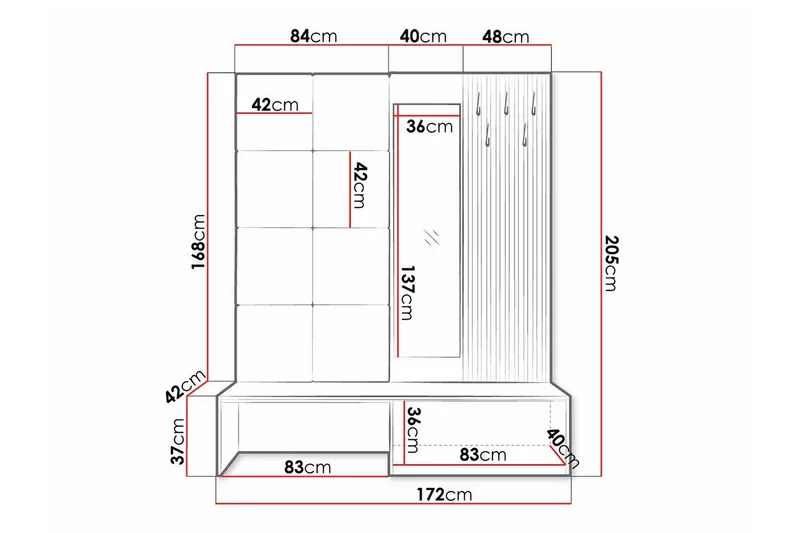 Dunvegan Highboard - Svart - Oppbevaring - Skap - Oppbevaringsskap