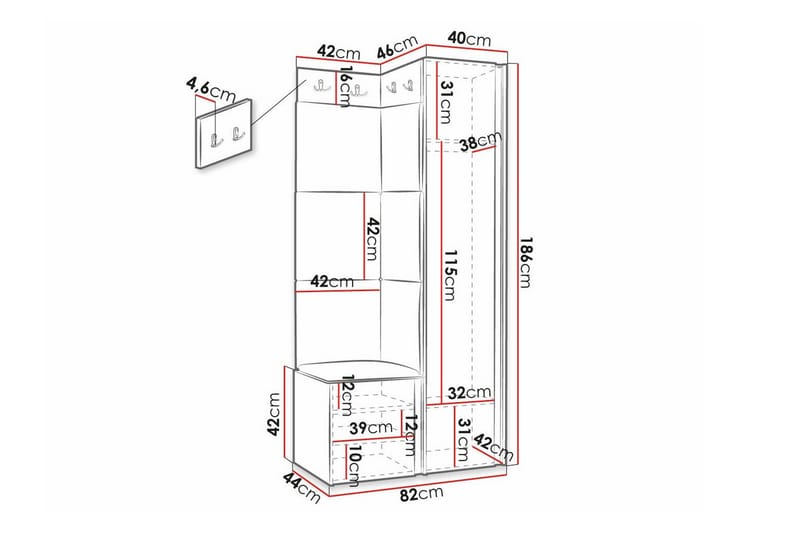 Dunvegan Highboard White - Oppbevaring - Skap - Oppbevaringsskap