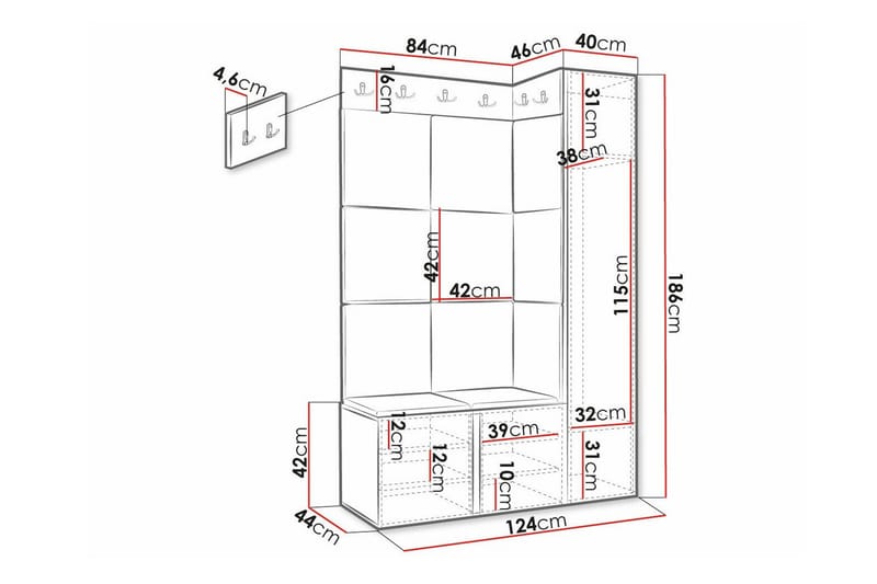 Dunvegan Highboard White - Oppbevaring - Skap - Oppbevaringsskap