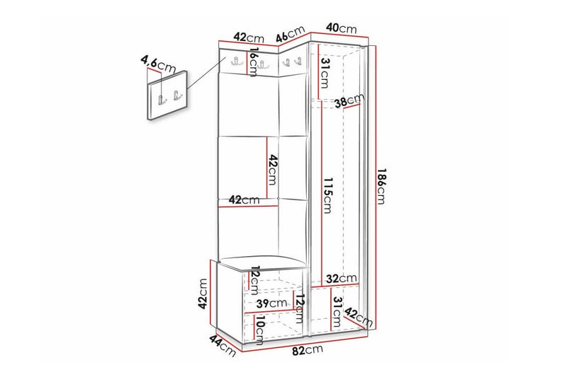 Dunvegan Highboard White - Oppbevaring - Skap - Oppbevaringsskap