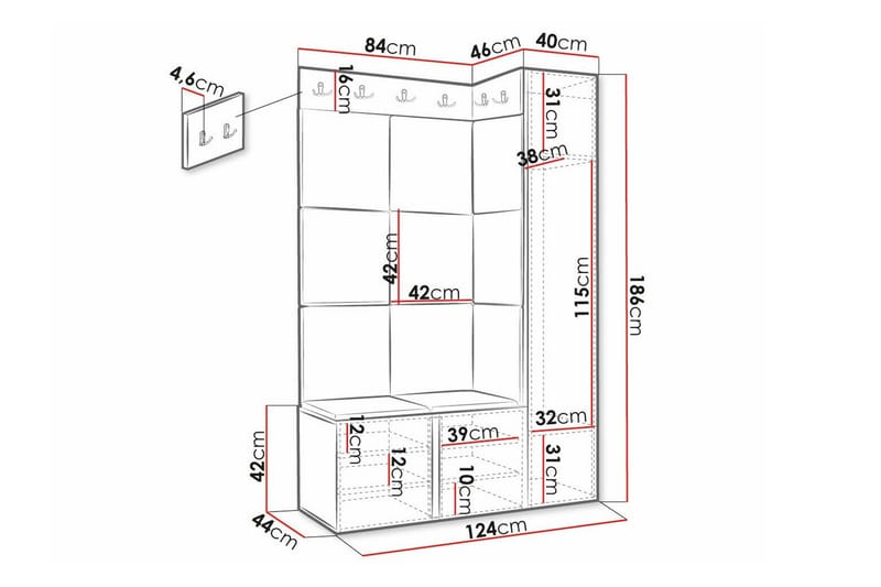 Dunvegan Highboard White - Oppbevaring - Skap - Oppbevaringsskap
