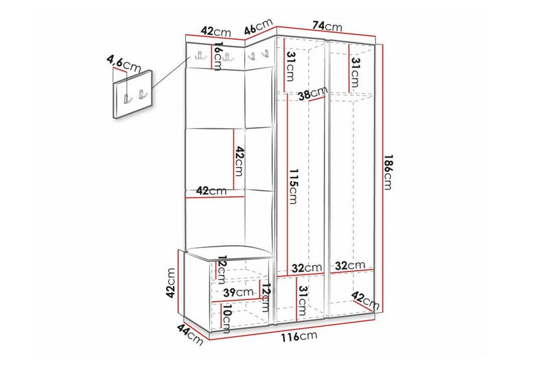 Dunvegan Highboard White - Oppbevaring - Skap - Oppbevaringsskap