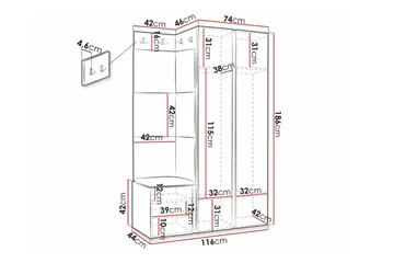 Dunvegan Highboard White - Oppbevaring - Skap - Oppbevaringsskap