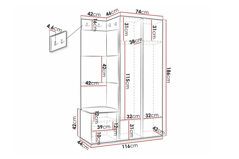 Dunvegan Highboard White - Oppbevaring - Skap - Oppbevaringsskap
