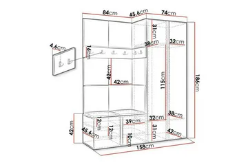 Dunvegan Highboard White - Oppbevaring - Skap - Oppbevaringsskap