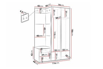 Dunvegan Highboard White - Oppbevaring - Skap - Oppbevaringsskap