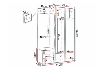 Dunvegan Highboard White - Oppbevaring - Skap - Oppbevaringsskap