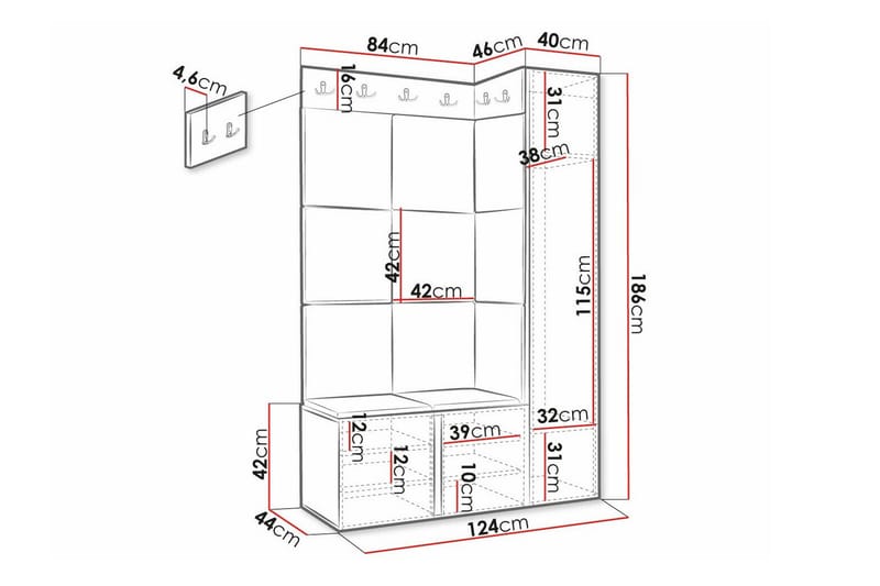 Dunvegan Highboard White - Oppbevaring - Skap - Oppbevaringsskap