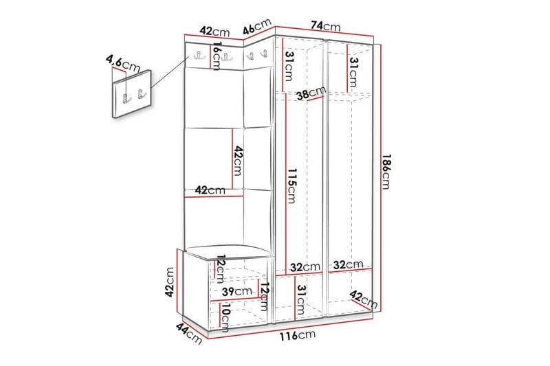 Dunvegan Highboard White - Oppbevaring - Skap - Oppbevaringsskap
