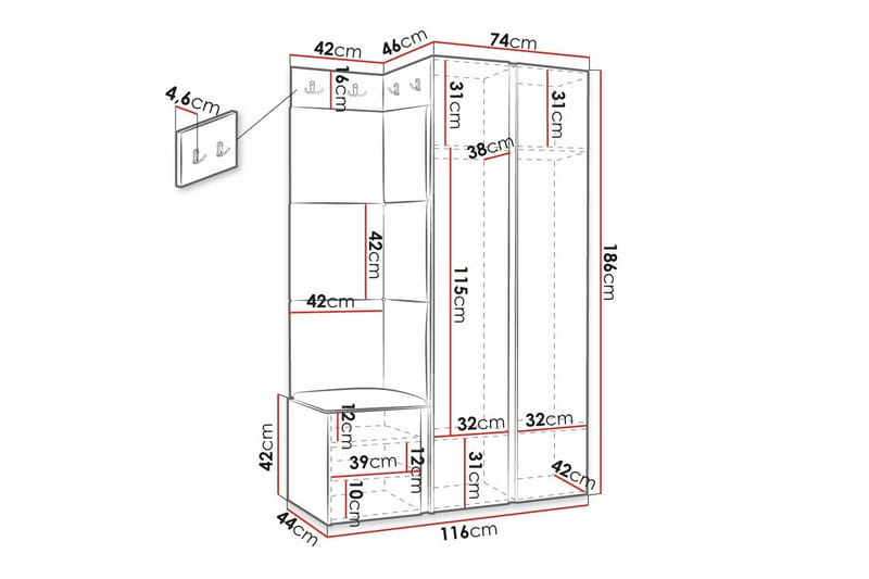Dunvegan Highboard White - Oppbevaring - Skap - Oppbevaringsskap