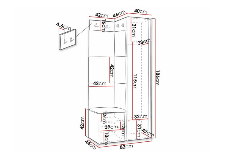 Dunvegan Highboard White - Oppbevaring - Skap - Oppbevaringsskap